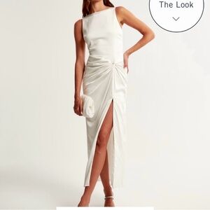 Abercrombie & Fitch White Maxi Dress with Slit